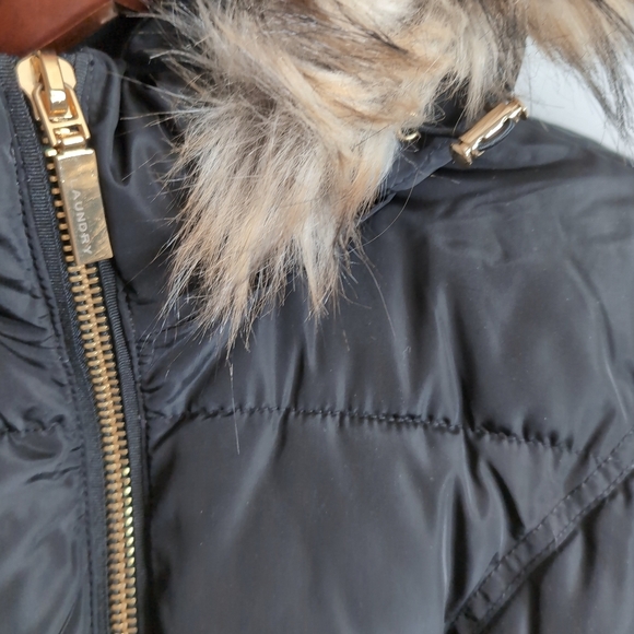 LAUNDRY by Shelly Segal Women's Puffer Jacket w/ Cinched Waist and Fur Hood, XS - Picture 7 of 15